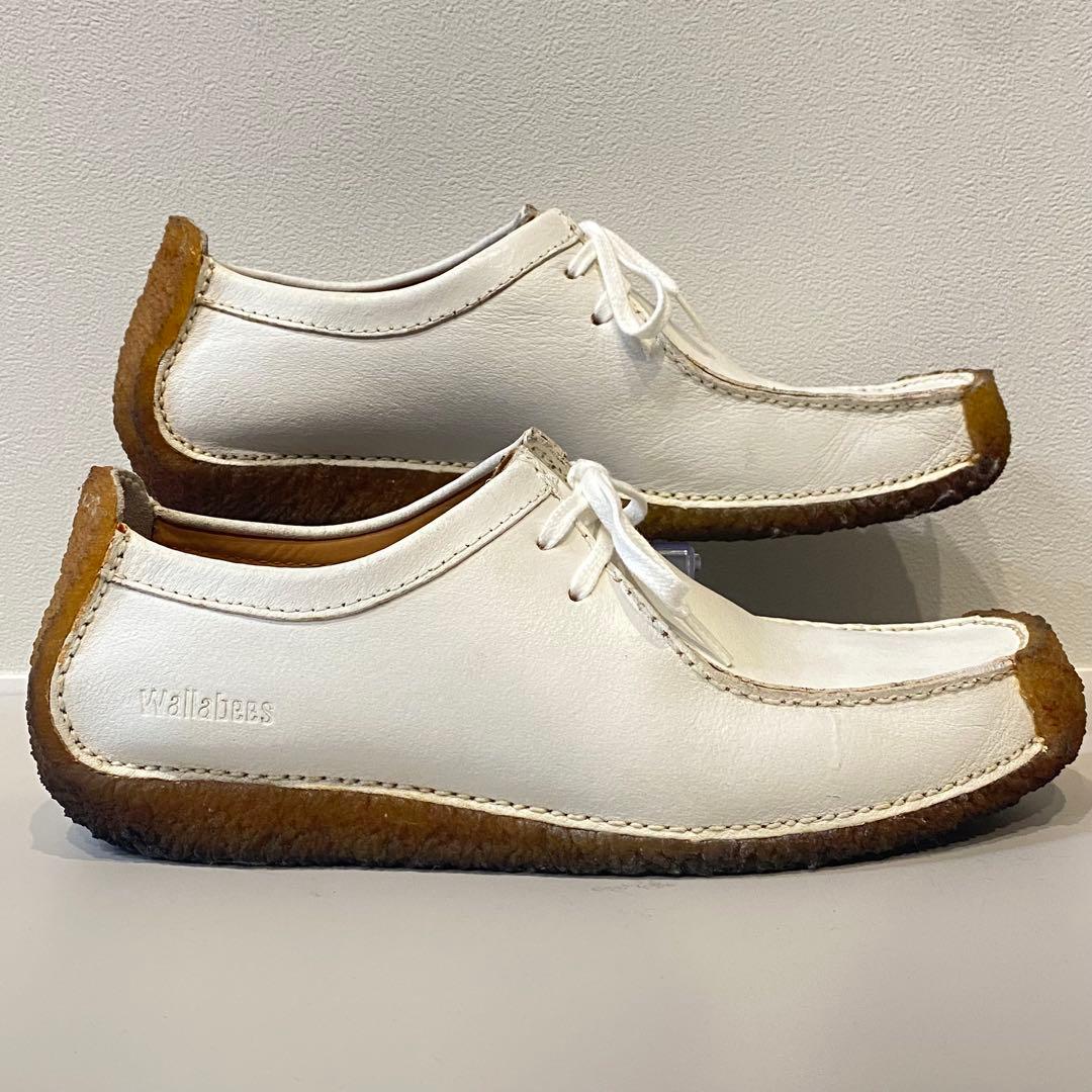 【極美品】Clarks クラークス ナタリー レースアップ レザー 白 25.0