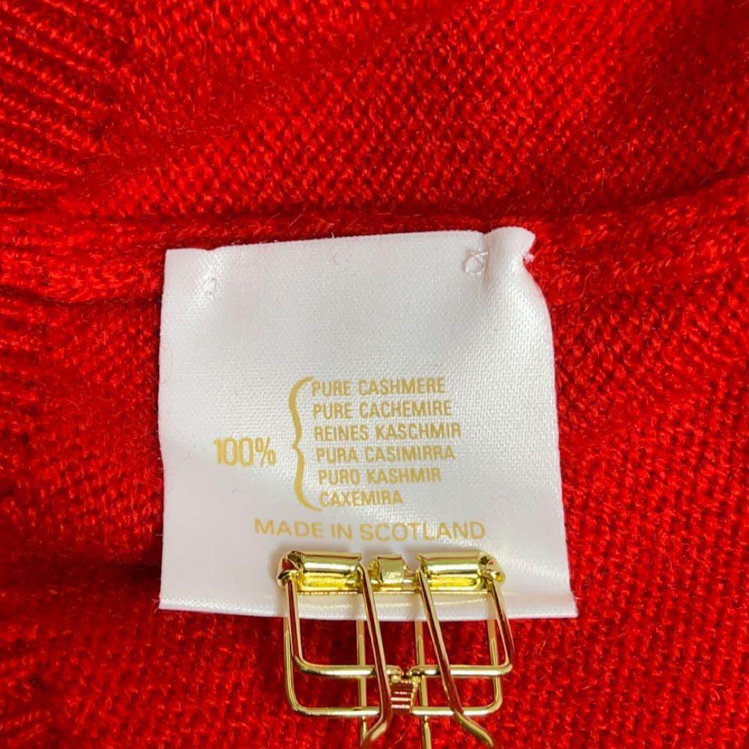 プリングルスオブスコットランド赤 カーディガン カシミア100%