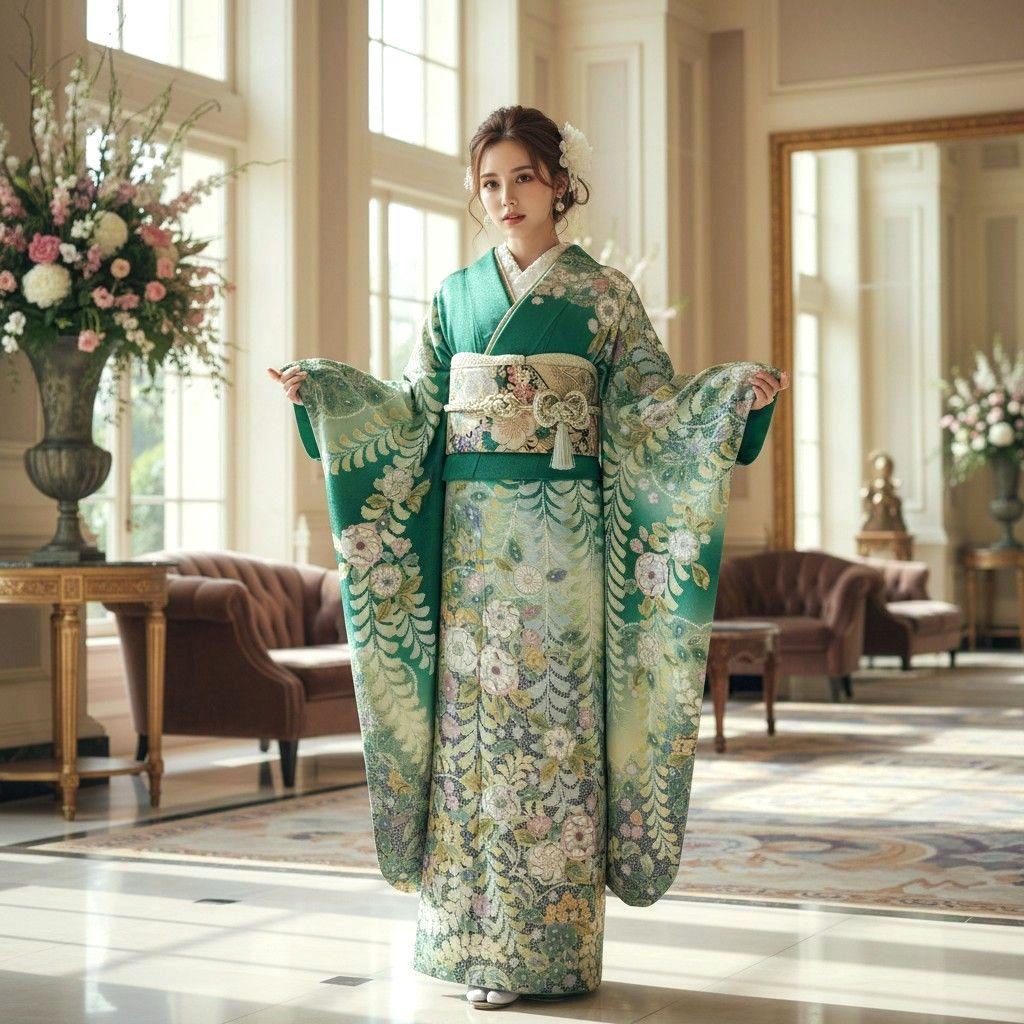 振袖フルセット(8点)・成人式・辻ヶ花・辻が花・花絞り・胴裏正絹・高級手縫い