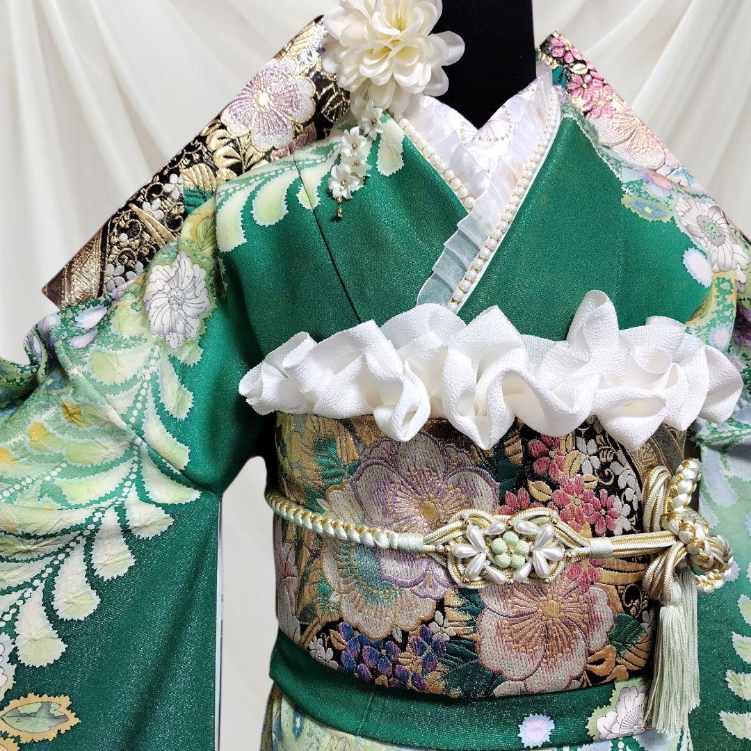 振袖フルセット(8点)・成人式・辻ヶ花・辻が花・花絞り・胴裏正絹・高級手縫い
