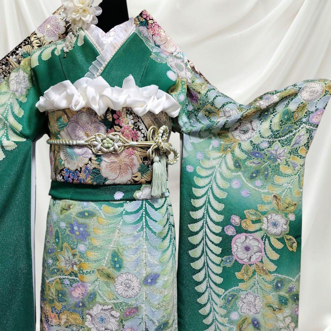 振袖フルセット(8点)・成人式・辻ヶ花・辻が花・花絞り・胴裏正絹・高級手縫い