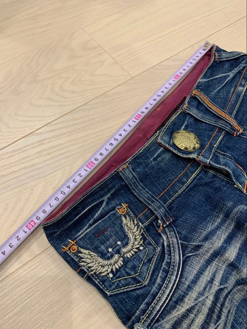 Red Pepper ウィング　レッドペッパー　羽刺繍 フレア デニム バギー