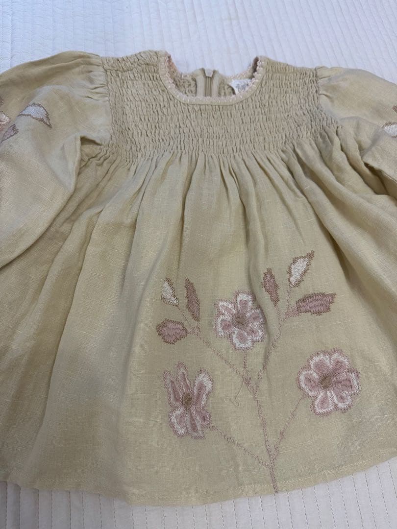 ワンピース apolina NOEMIE DRESS-PALE PEAR 18-24M