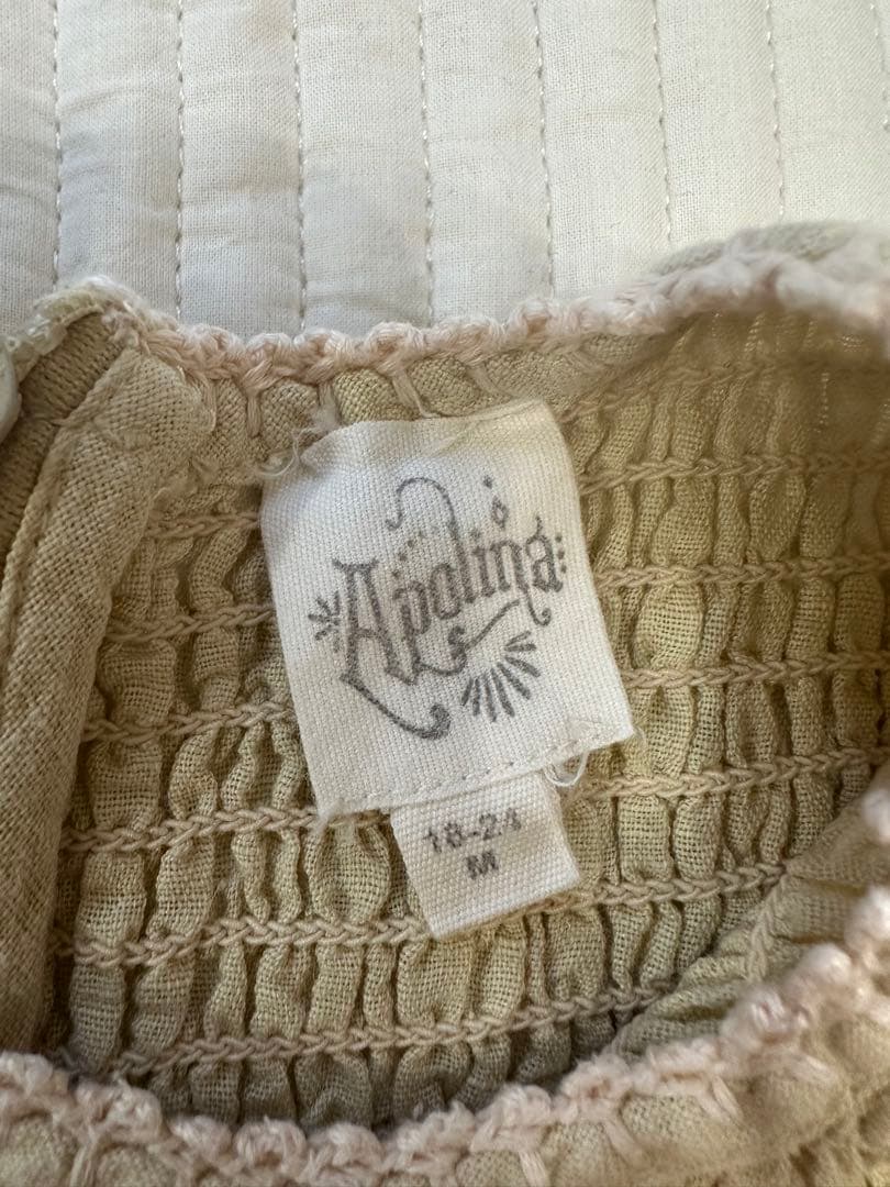 ワンピース apolina NOEMIE DRESS-PALE PEAR 18-24M