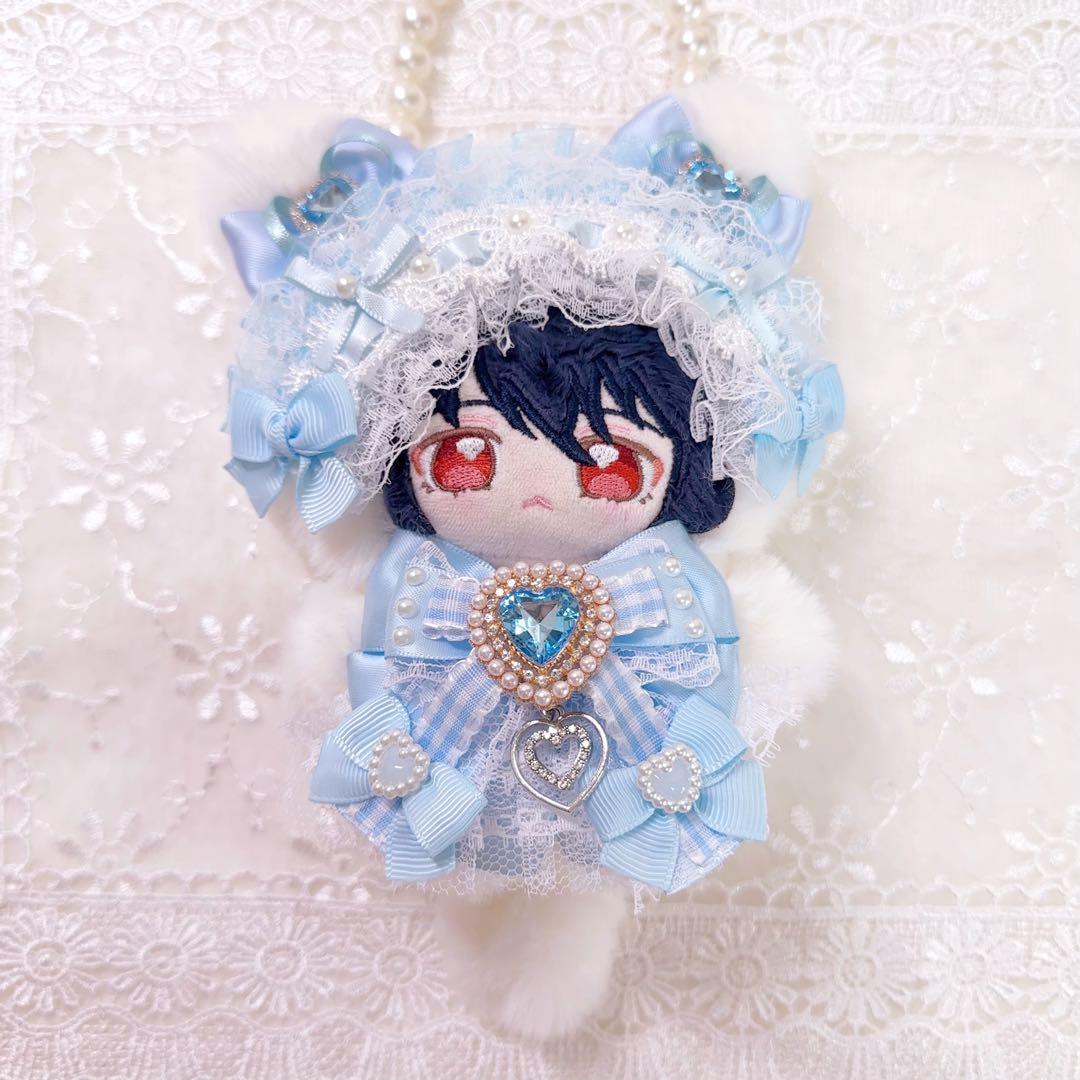 いつぬい　ぬい服　ちびぐるみ　水色　ねこ　白　あんスタ　ロリータ