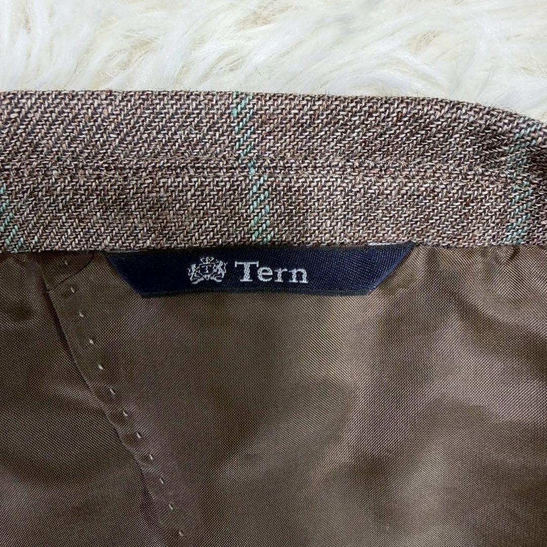 【大きいサイズ】イタリア生地 リネン混 Tern ジャケット AB7 ブラウン