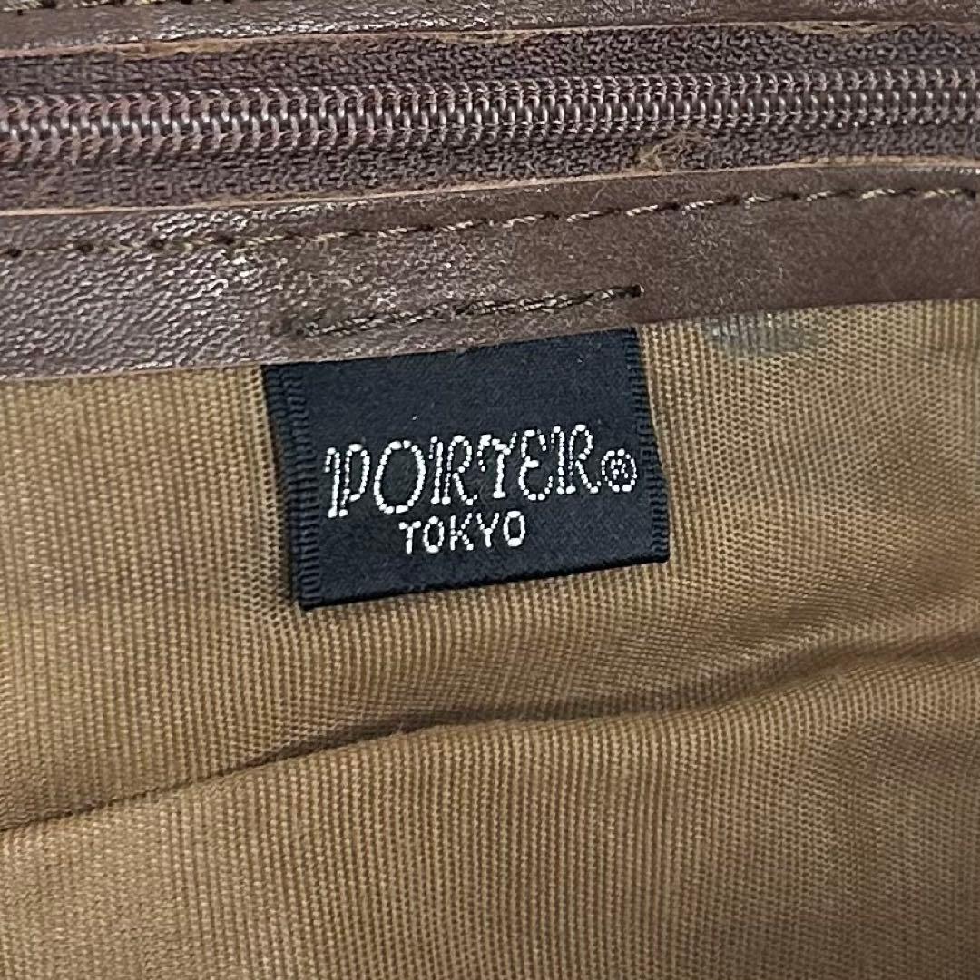 PORTER 2way レザー ボストンバッグ ブラウン ポーター ドラムバッグ