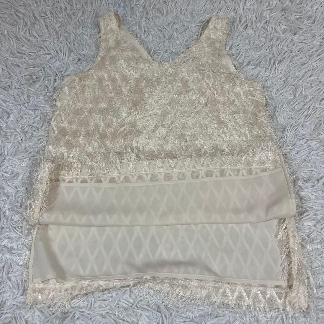 クラネ CLANE W FACE CROSS FRINGE TOPS サイズ１
