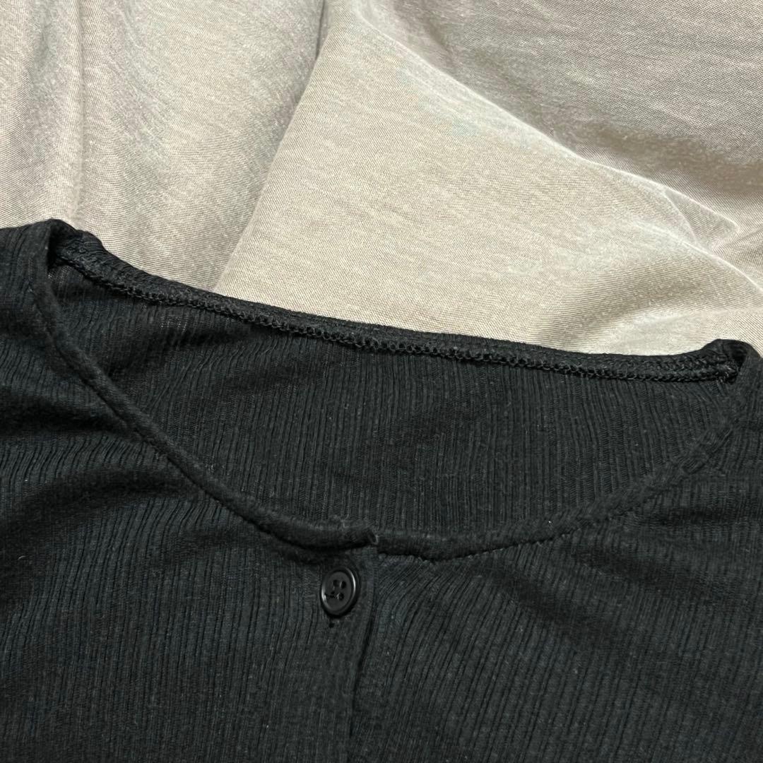 トップス yoBIOTOP sheer rib short cardigan