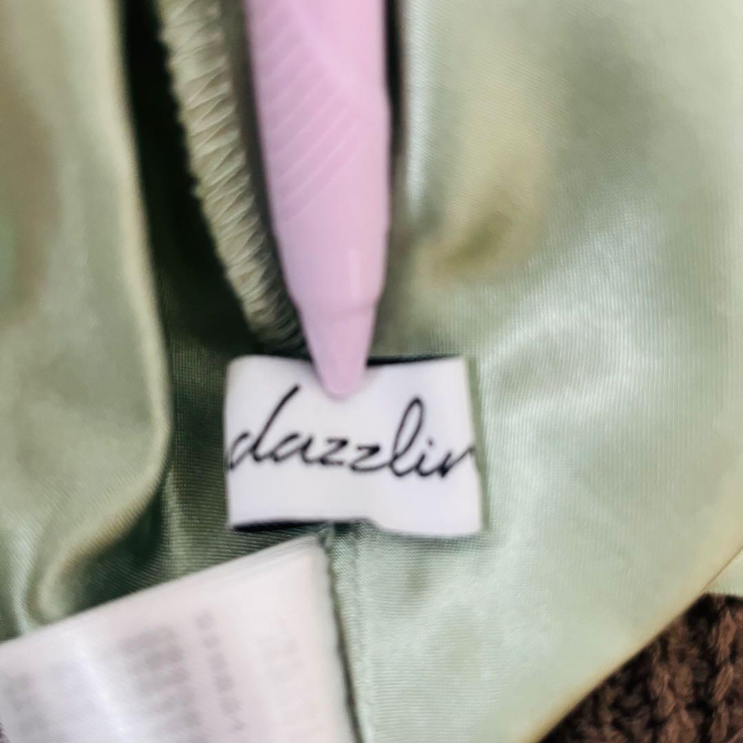 dazzlinバックリボンティアードコンビワンピースXS ミントグリーン