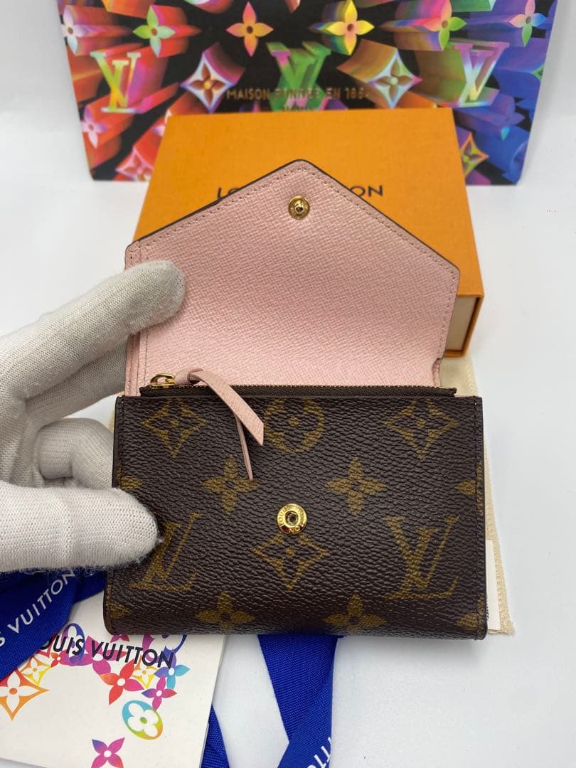 ルイヴィトン　ヴィクトリーヌ　モノグラム　三つ折り財布