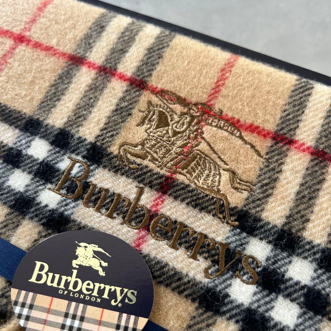 【未使用】 バーバリー ノバチェック ウール ブランケット Burberrys