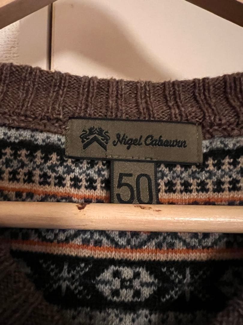 ナイジェルケーボン　FAIRISLE V-NECK VEST サイズ50