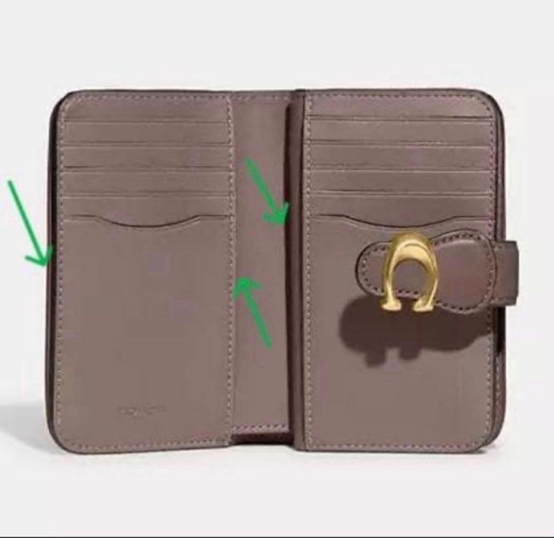 人気のコーチCOACHタビー高級スムースレザー二つ折り財布　ブラウン