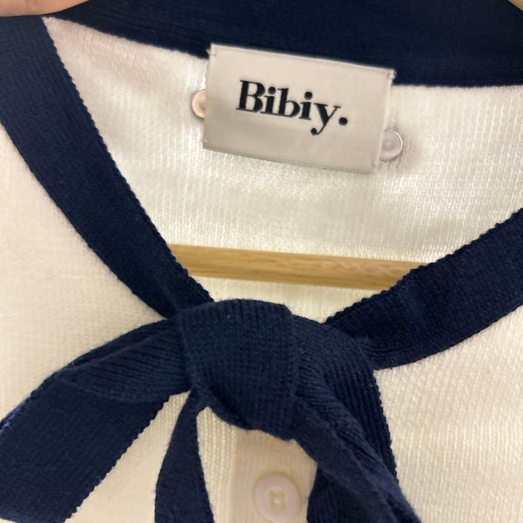 Bibiy. B.CLUB TIE CARDIGAN 白　white ホワイト