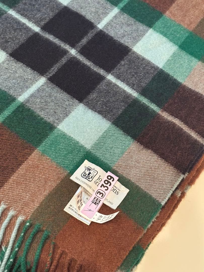 クリーニング済 ジョンストンズ Johnstons カシミヤ 大判 マフラー