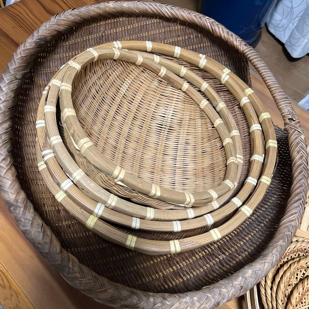 ザル　竹ザル　竹細工　まとめ売り　おまけ付き