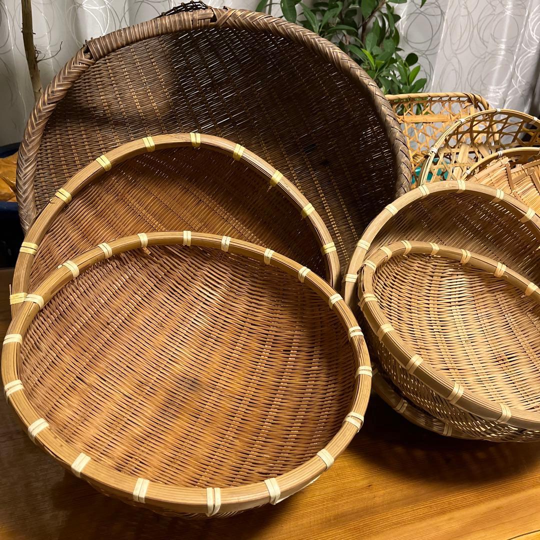 ザル　竹ザル　竹細工　まとめ売り　おまけ付き