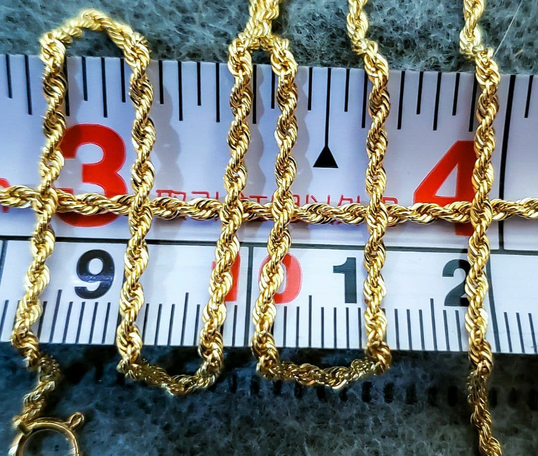 【18金 ロープチェーン50cm 2,8g❗】幅2,1mm新品・未使用✨保証書付