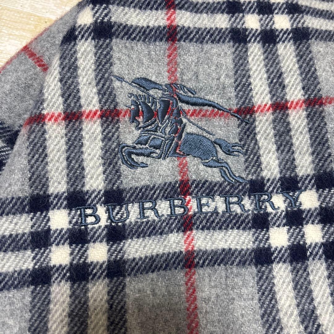 【美品】BURBERRY マフラー ストール 大判 ホースロゴ 刺繍 ノバ