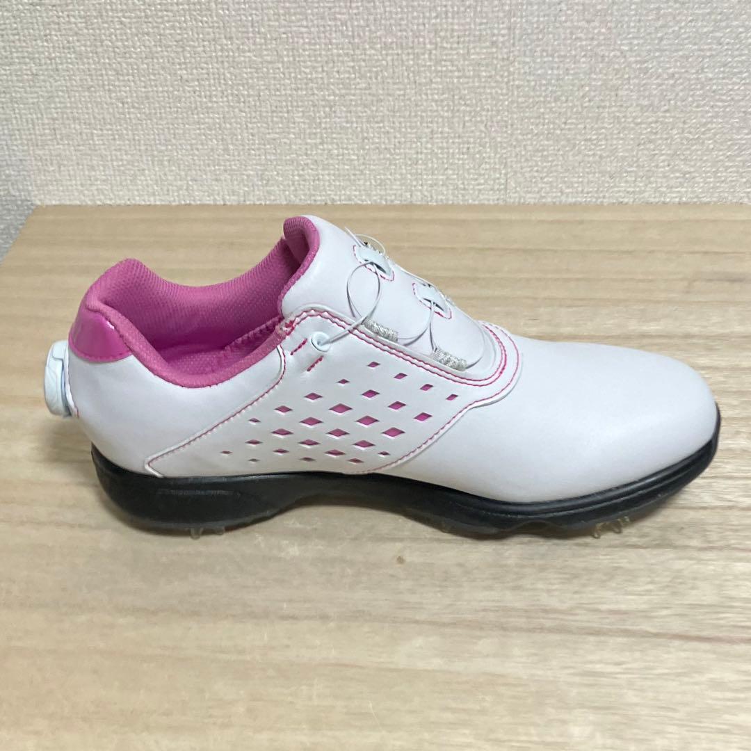 新品 FootJoy 女性用 ゴルフスパイク ホワイト/ピンク 24cm