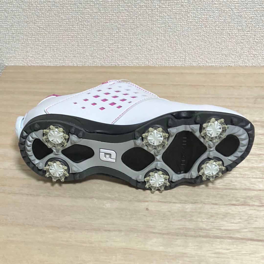 新品 FootJoy 女性用 ゴルフスパイク ホワイト/ピンク 24cm