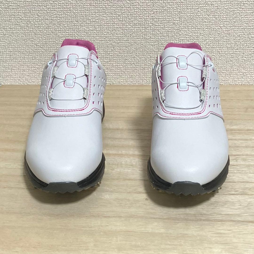 新品 FootJoy 女性用 ゴルフスパイク ホワイト/ピンク 24cm
