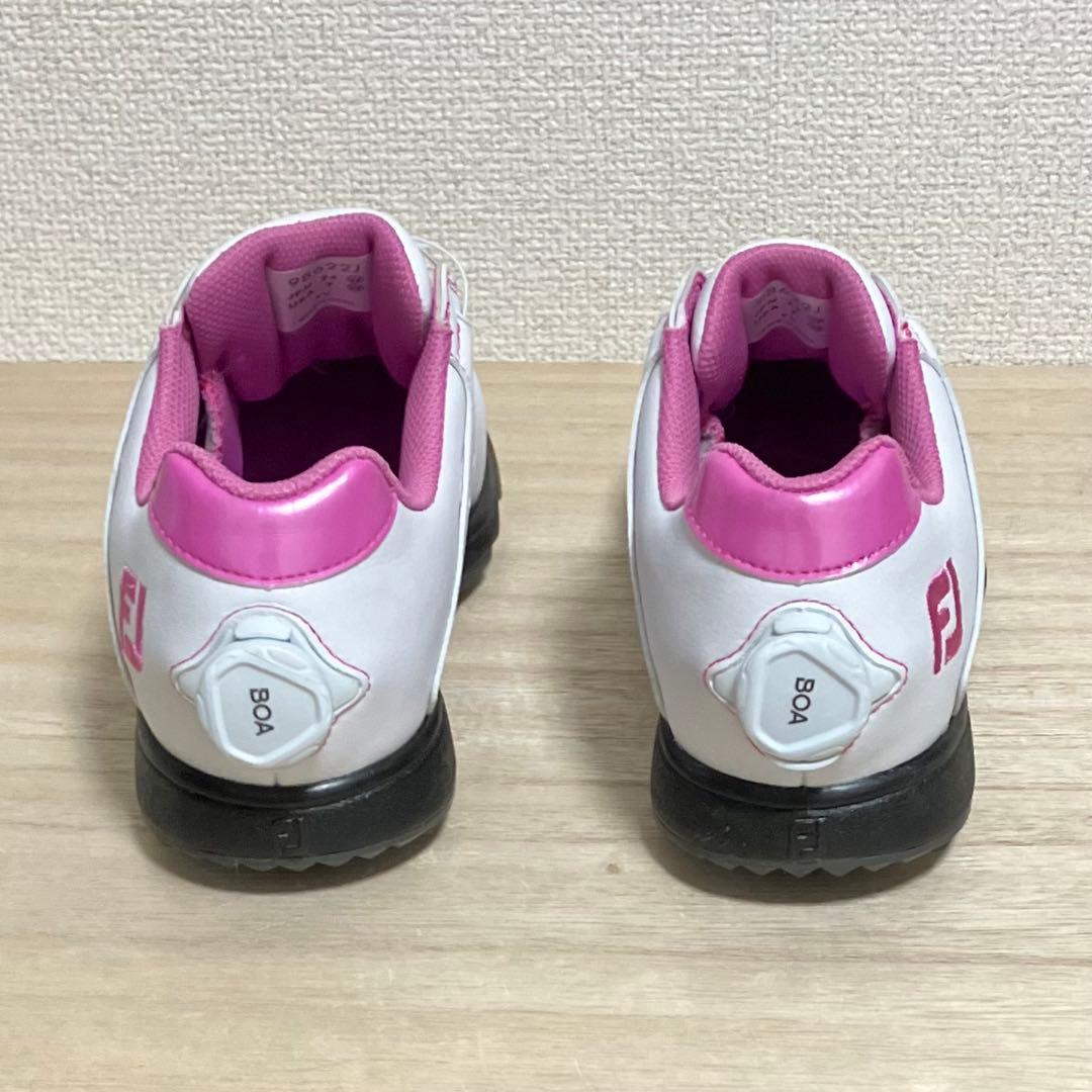新品 FootJoy 女性用 ゴルフスパイク ホワイト/ピンク 24cm