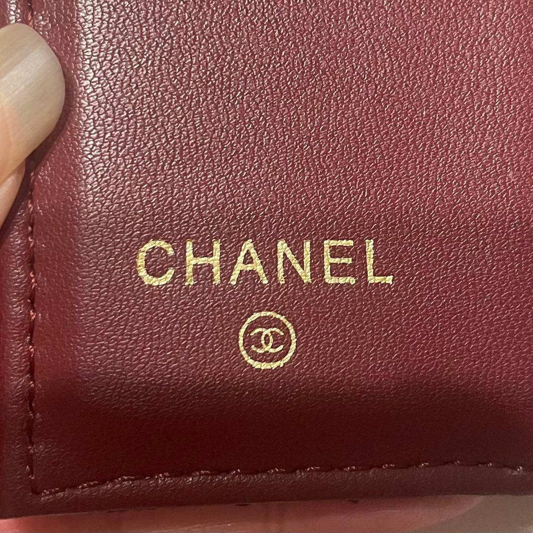 CHANEL ブラック 三つ折り財布 キルティング