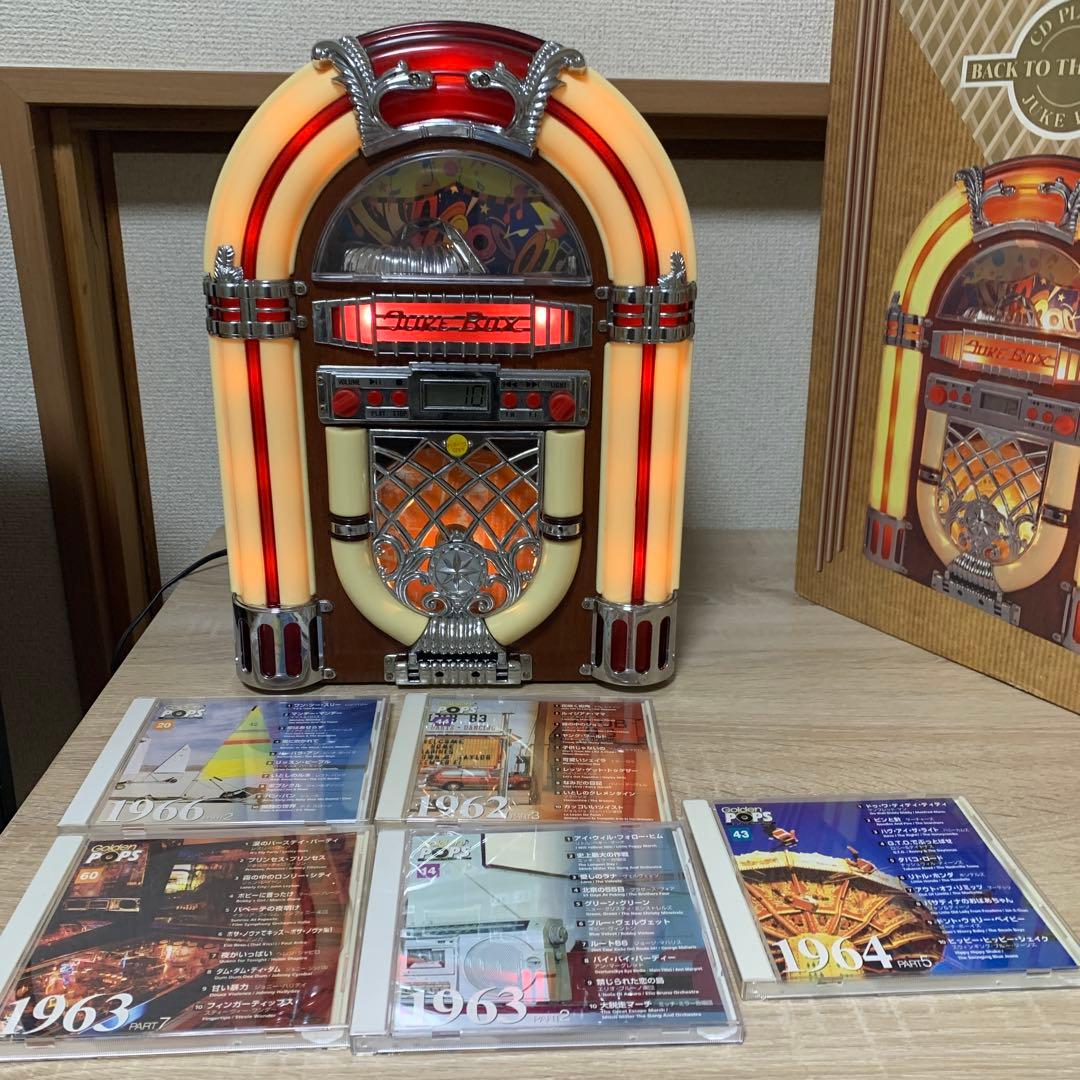 希少 レトロ調ジュークボックス型(LEDライト付きCDプレイヤー)中古美品