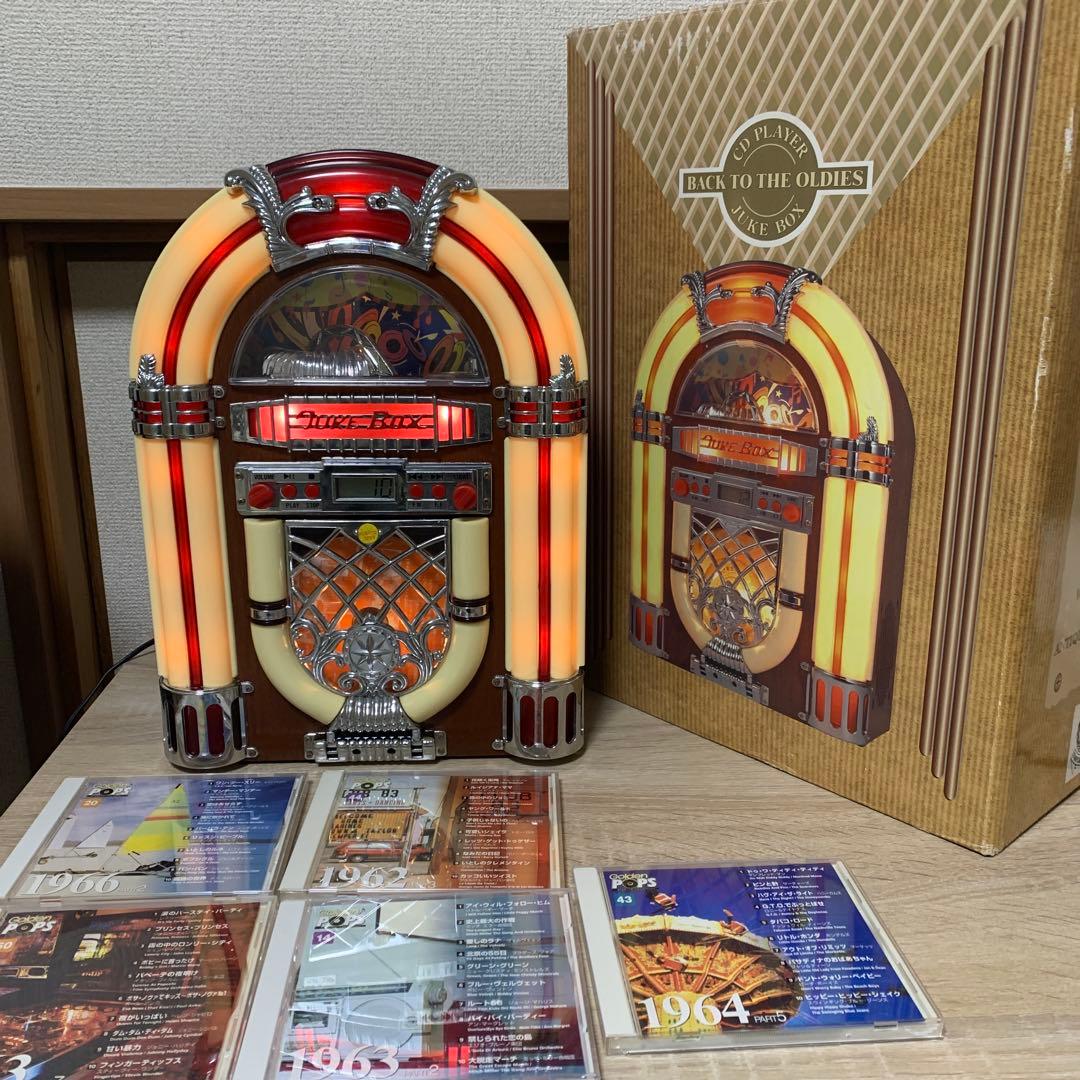 希少 レトロ調ジュークボックス型(LEDライト付きCDプレイヤー)中古美品