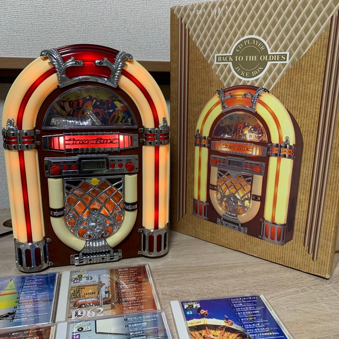 希少 レトロ調ジュークボックス型(LEDライト付きCDプレイヤー)中古美品