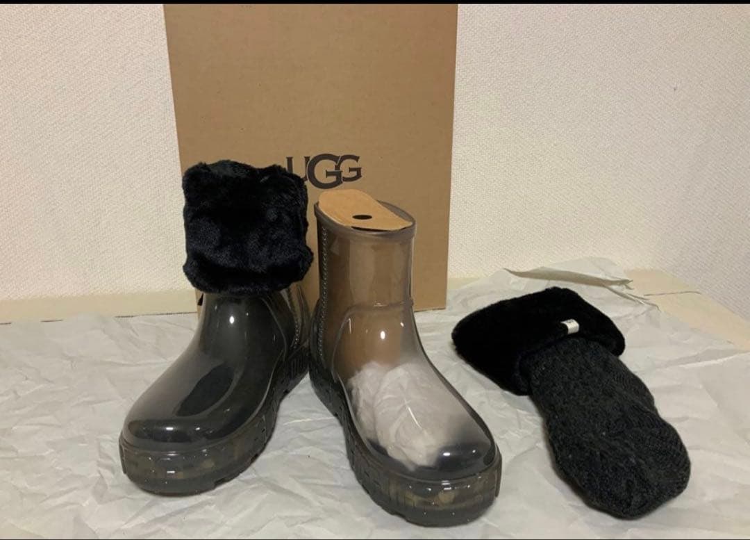 UGG ファー付き長靴 サイズ7 グレー