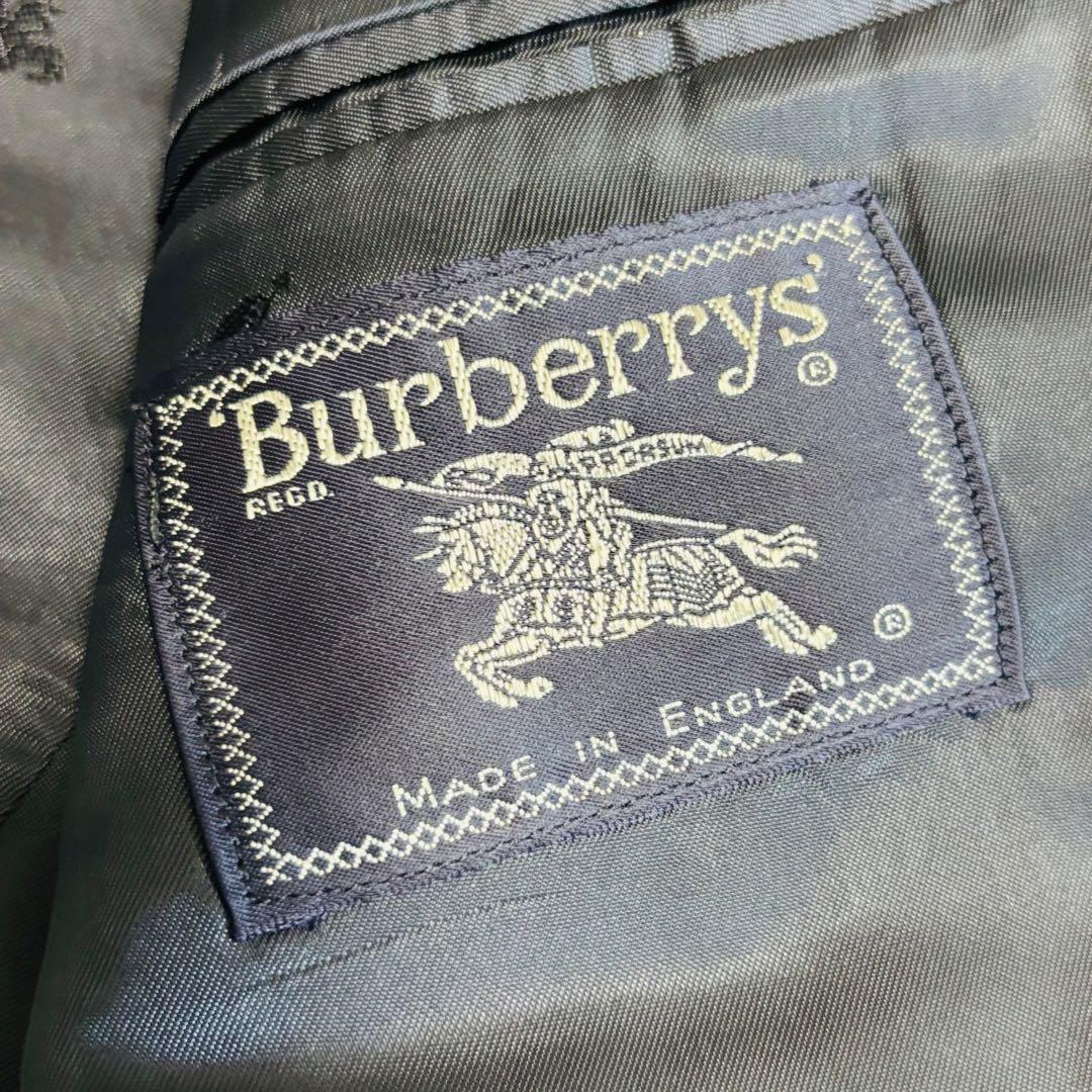 高級◎ BURBERRY バーバリー 紺ブレザー 金ボタン ウール ホースロゴ