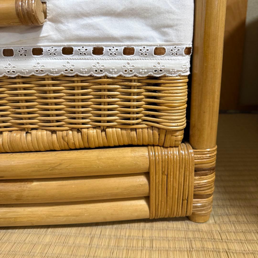 【ラタン製】ナチュラル 棚 チェスト　平成レトロ