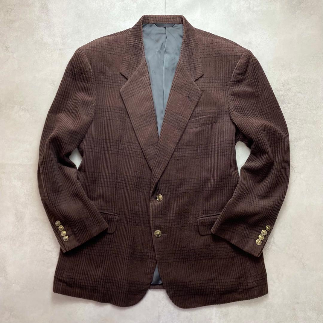 美品 DIOR コーデュロイ グレンチェック ジャケット CDロゴ XL