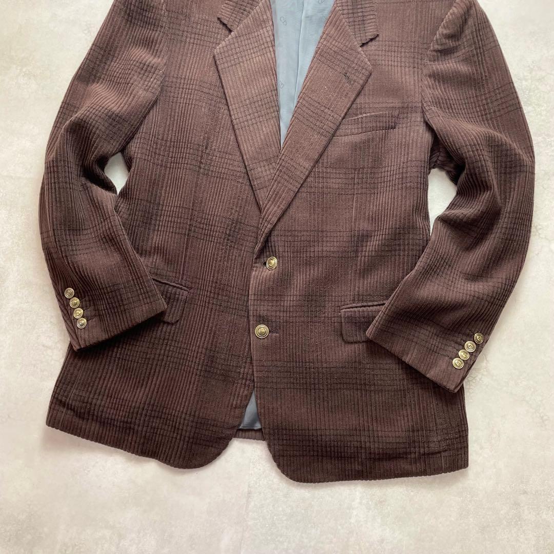 美品 DIOR コーデュロイ グレンチェック ジャケット CDロゴ XL