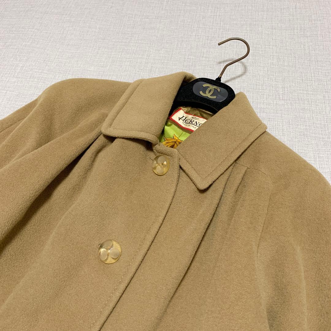 ヘルノ HERNO ステンカラーコート キャメル ロング 40サイズ カシミヤ混
