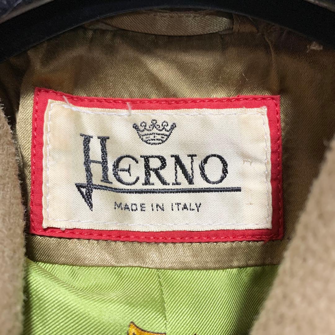 ヘルノ HERNO ステンカラーコート キャメル ロング 40サイズ カシミヤ混