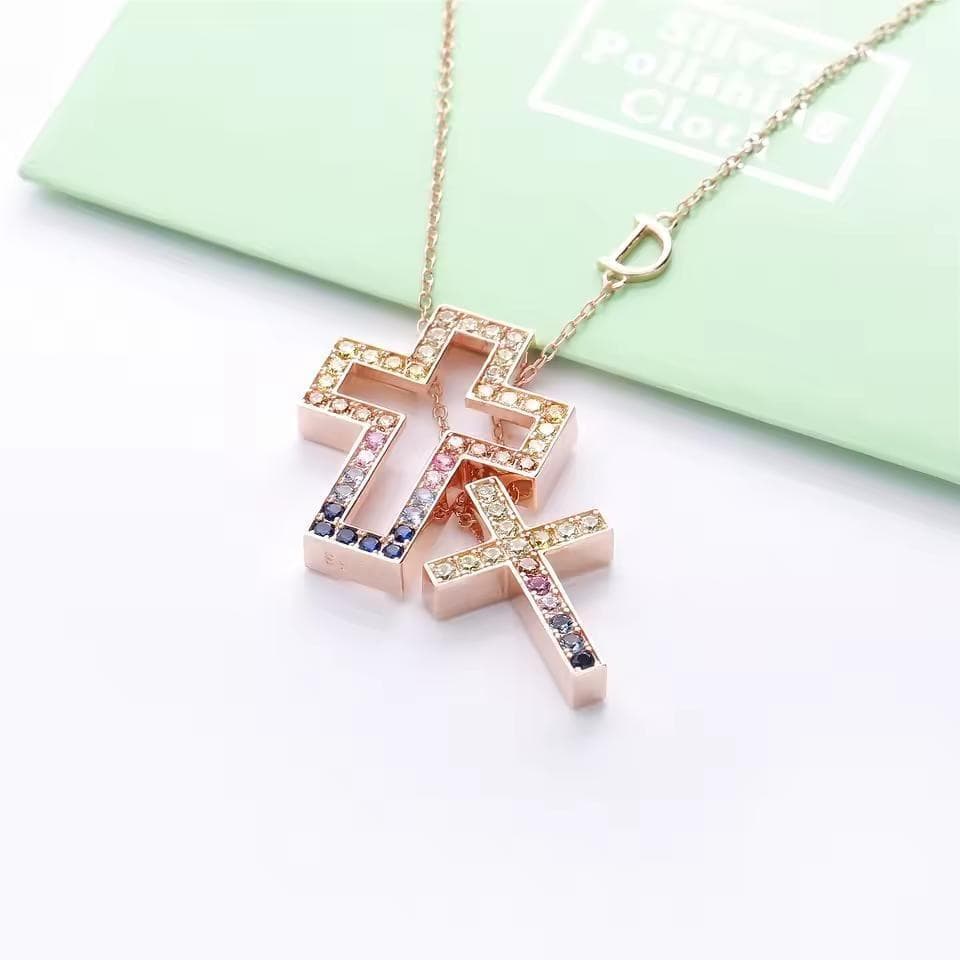 クロスネックレスRGグラデ ５０※DAMIANI ダミアーニ ベルエポック風