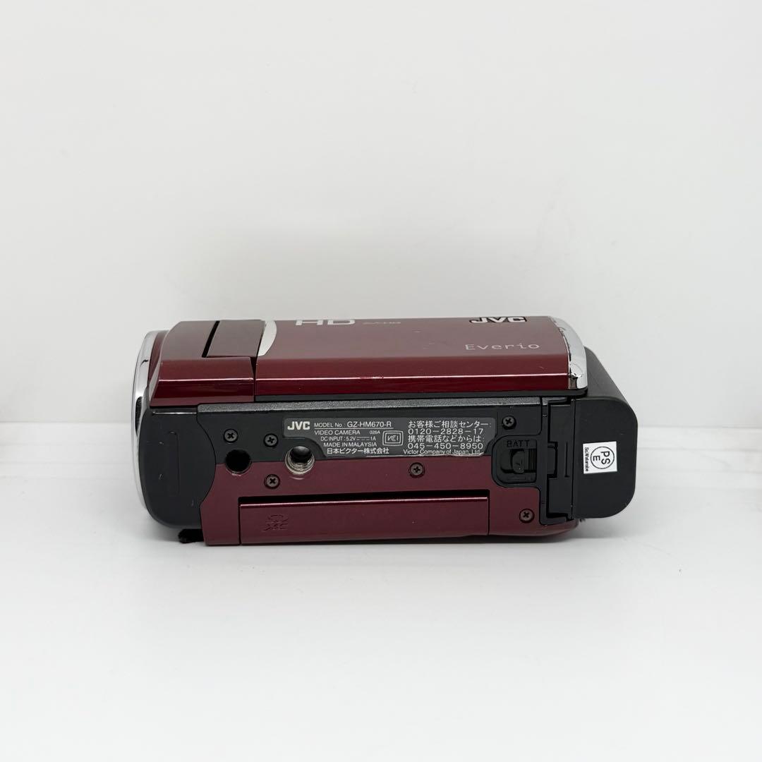 【完動品】JVC Everio GZ-HM670-R ビデオカメラ 動作確認済み