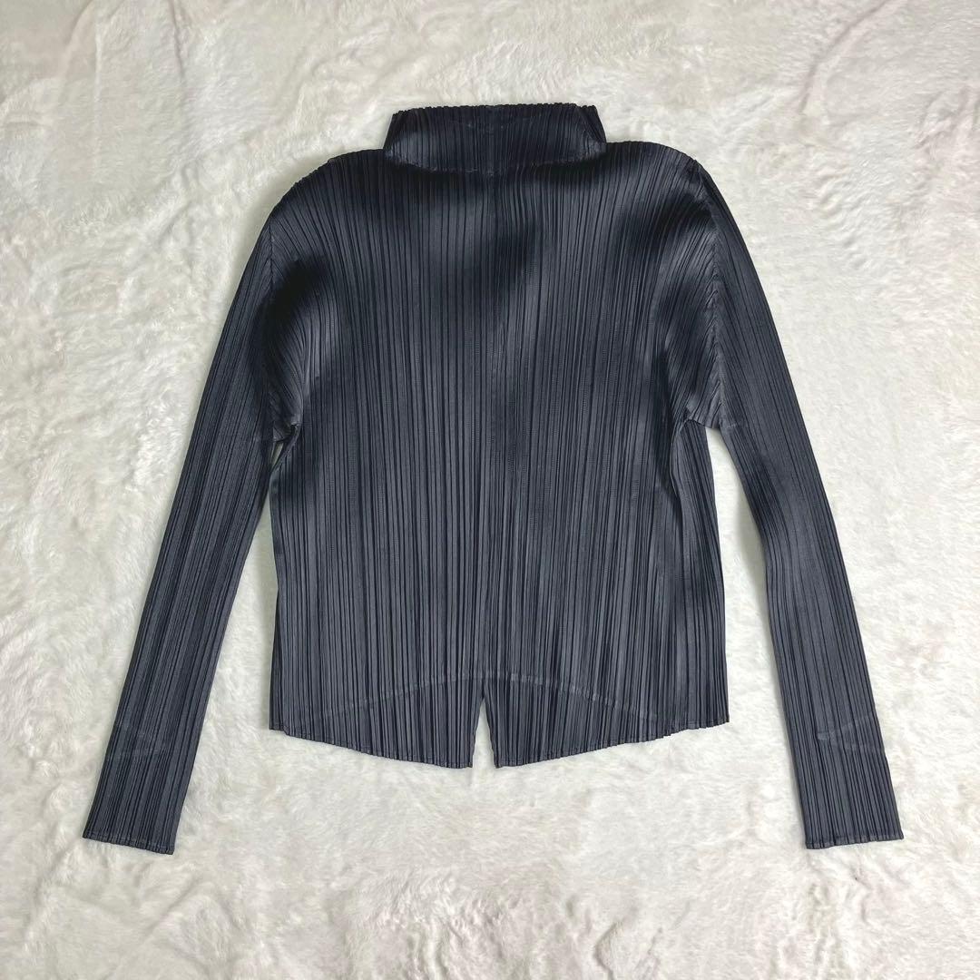 PLEATS PLEASE✨プリーツカーディガン　ボレロ　長袖　濃グレー3 美品