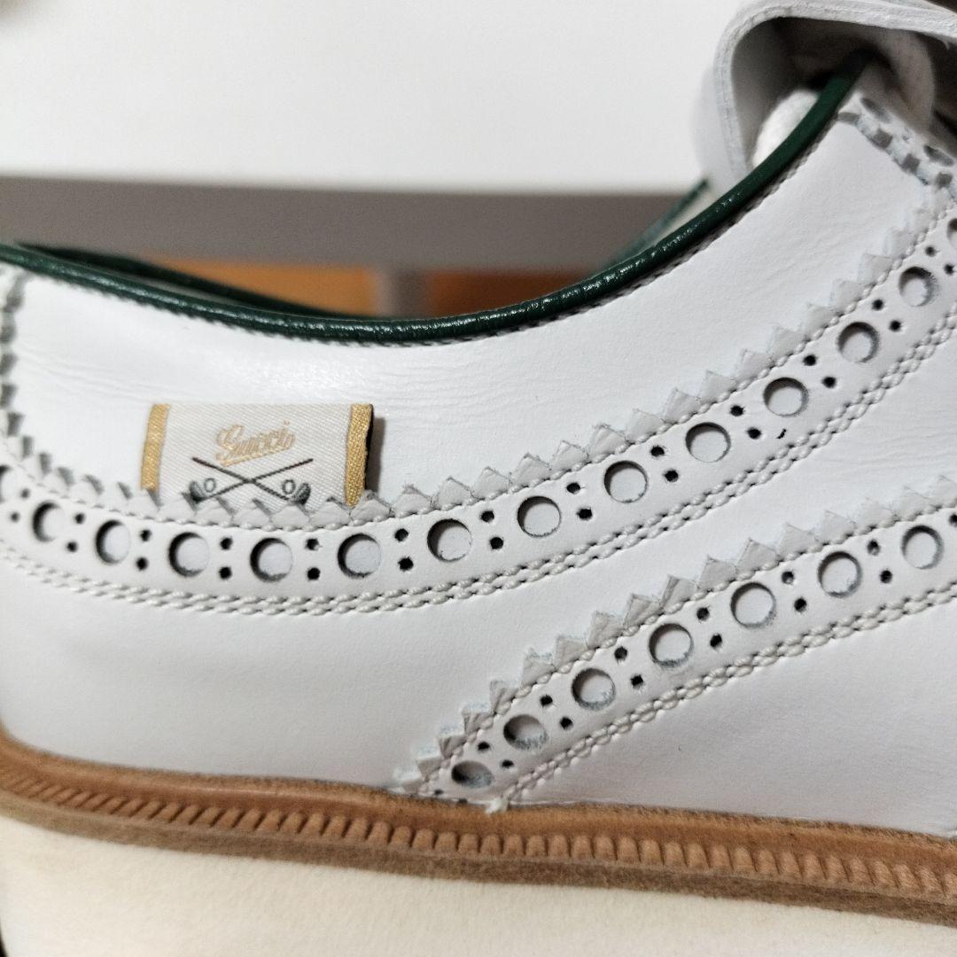 GUCCI ホワイトレザー フリンジシューズ