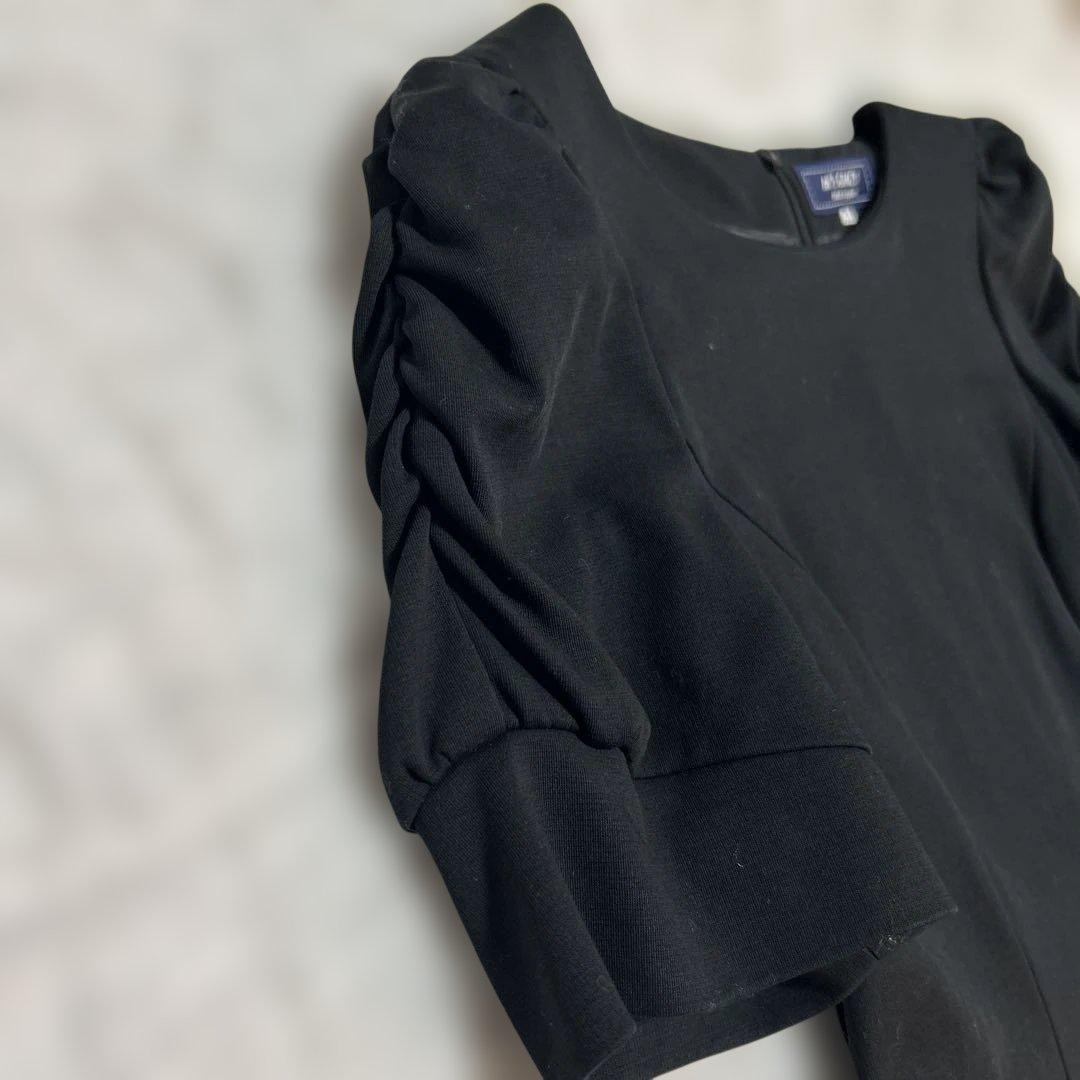 定価4.8万円 M'S GRACY ボーダーリボンプリントワンピース38