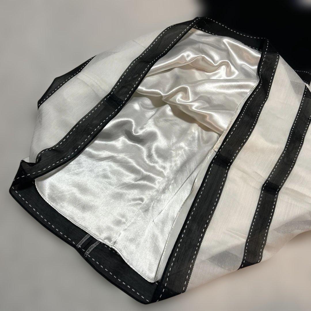 定価4.8万円 M'S GRACY ボーダーリボンプリントワンピース38