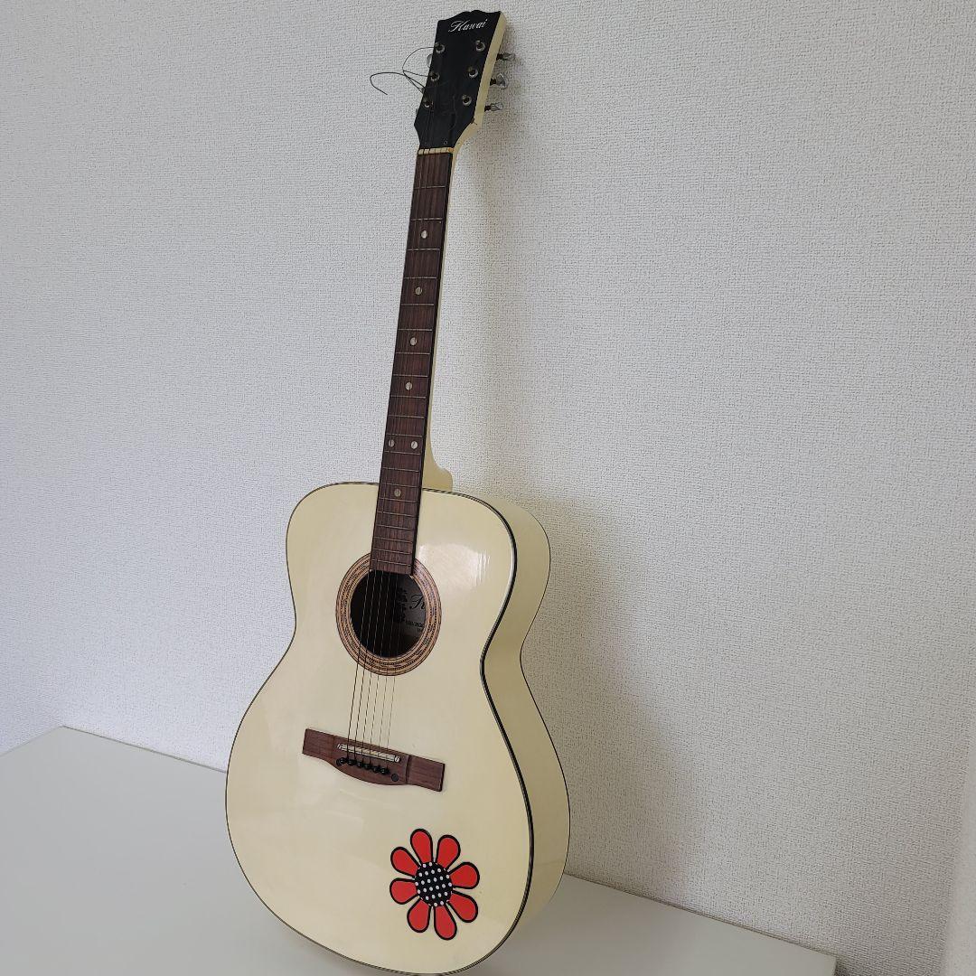 Kawai 河合楽器 アコースティックギター アイボリー 花デザイン
