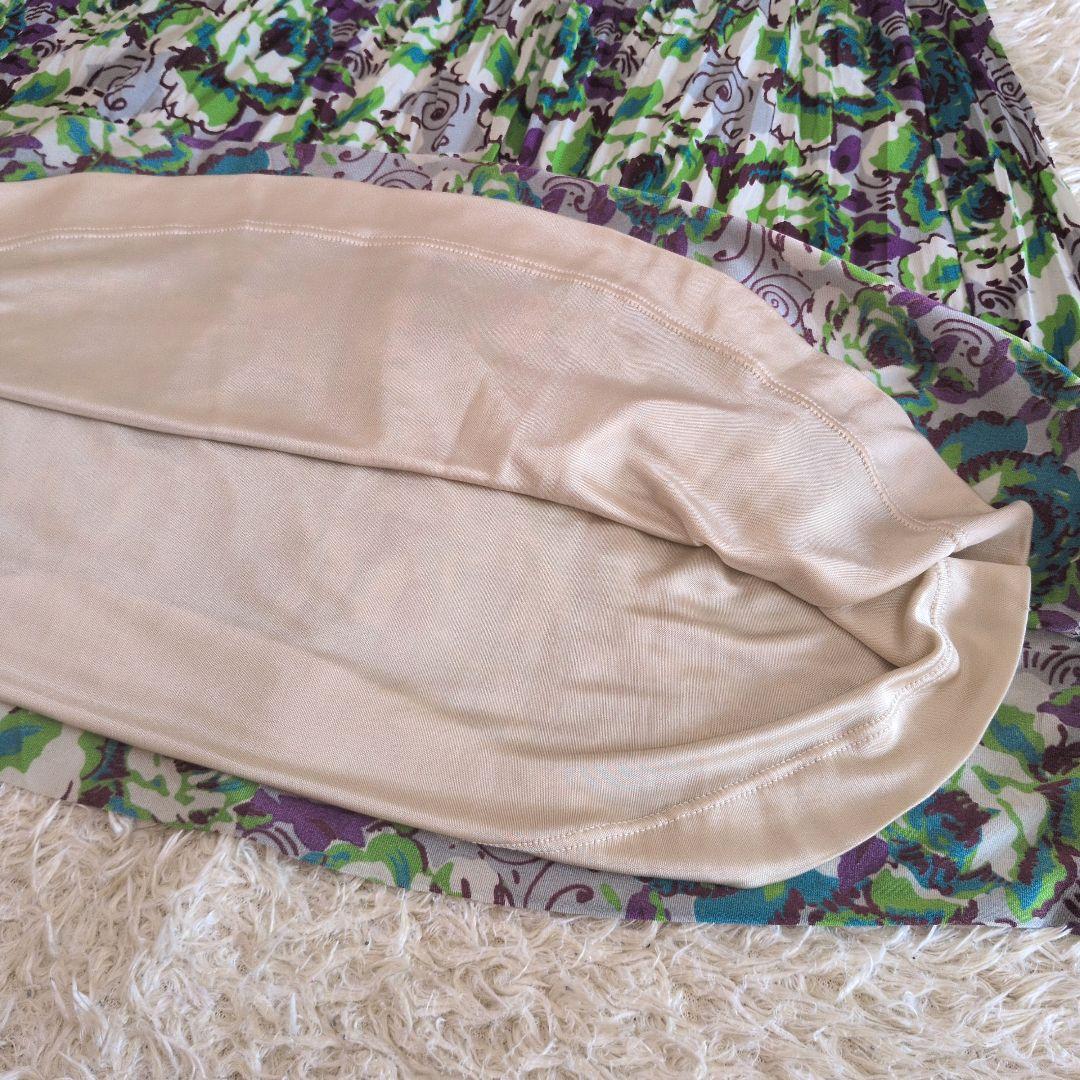 イタリア製★ETRO　ノースリーブワンピース　花柄　フリル　ひざ丈　42
