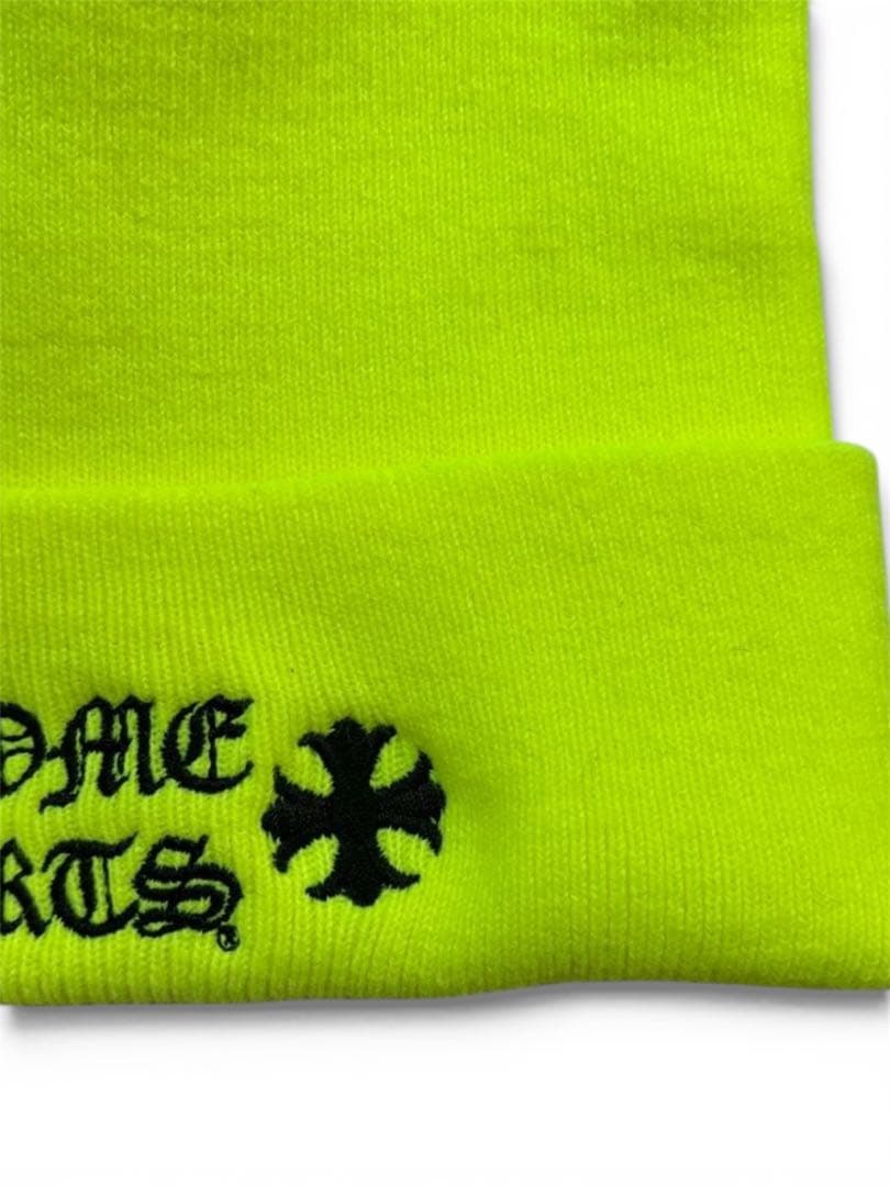 【鑑定済み】クロムハーツ Chrome Hearts ニット帽 ビーニー 蛍光