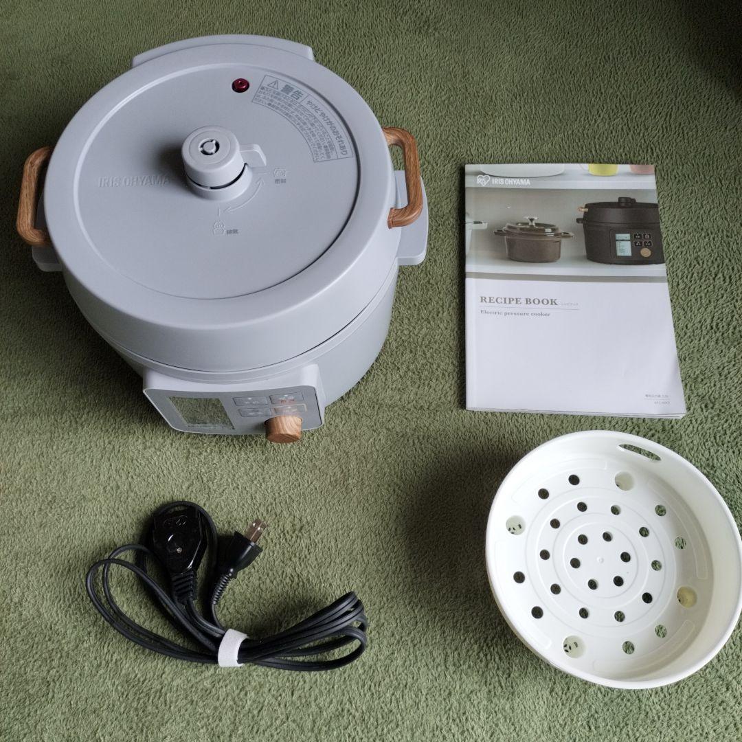 アイリスオーヤマ　電気圧力鍋　ヘルシープラス　3l　ストーングレー
