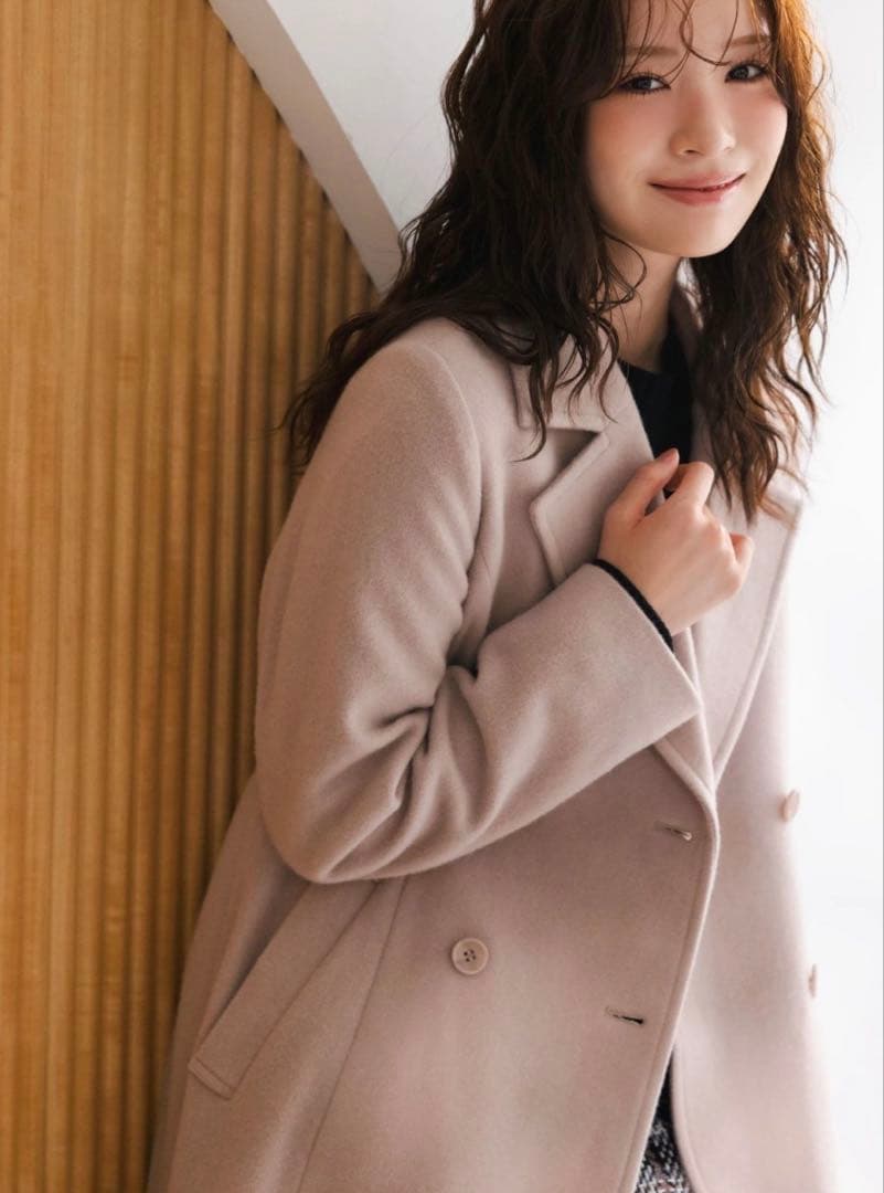 マーキュリーデュオ フィットアンドフレアコートベージュ